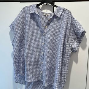 Madewell plus gingham seersucker top